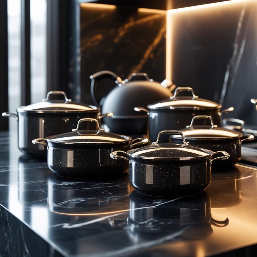 carote 11 piece space saving granite nonstick cookware set