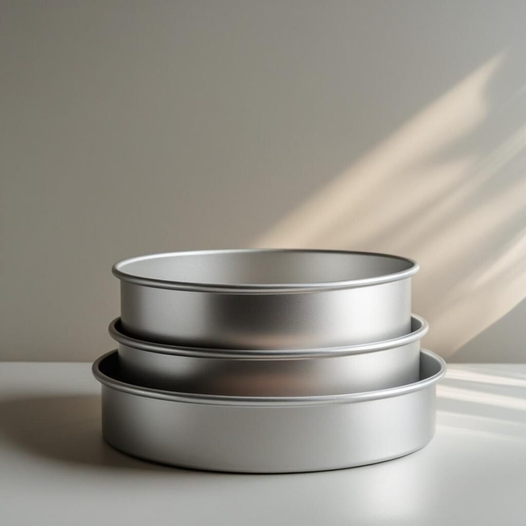 fat daddio's anodized aluminum round cake pan celebration set
