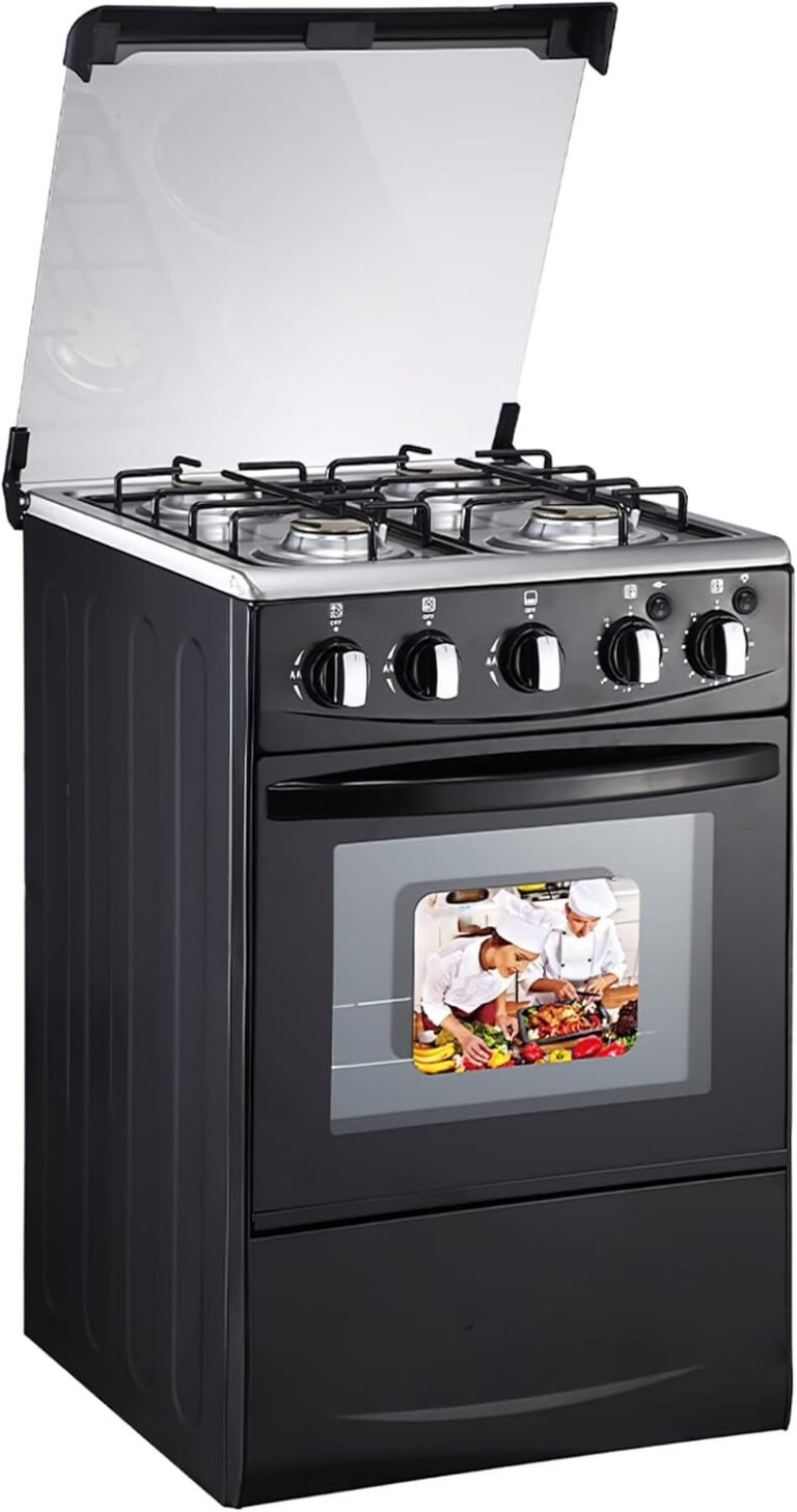 Powerful 20-inch LPG Gas Range with 4 Burners and 62L Oven