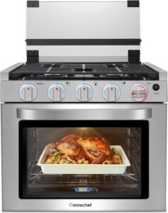 Powerful AMZCHEF Gas Range Stove for RVs – 3 Burners & Oven