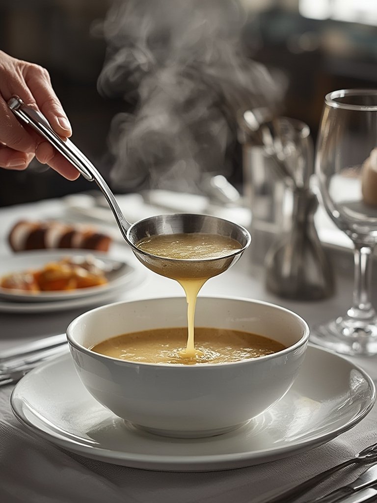 stainless ladle in action