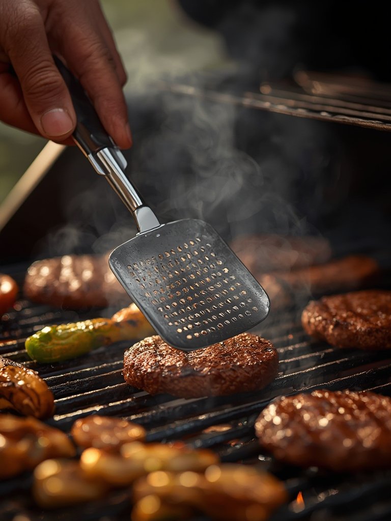 stainless turner in action