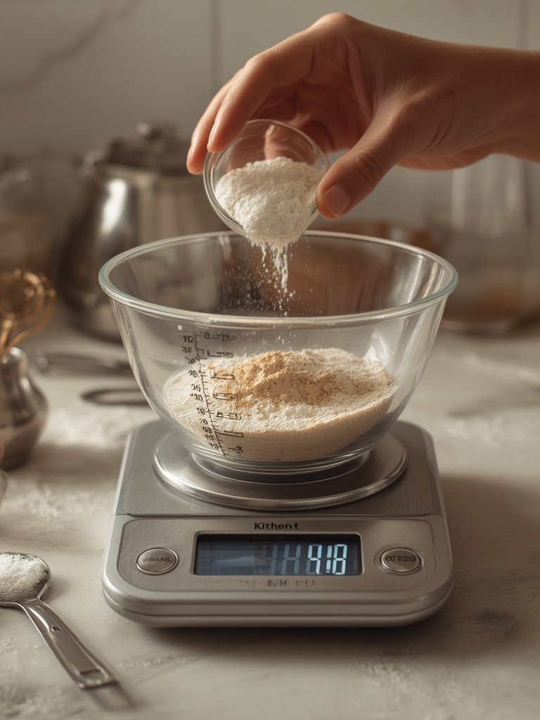 kitchen scale in action