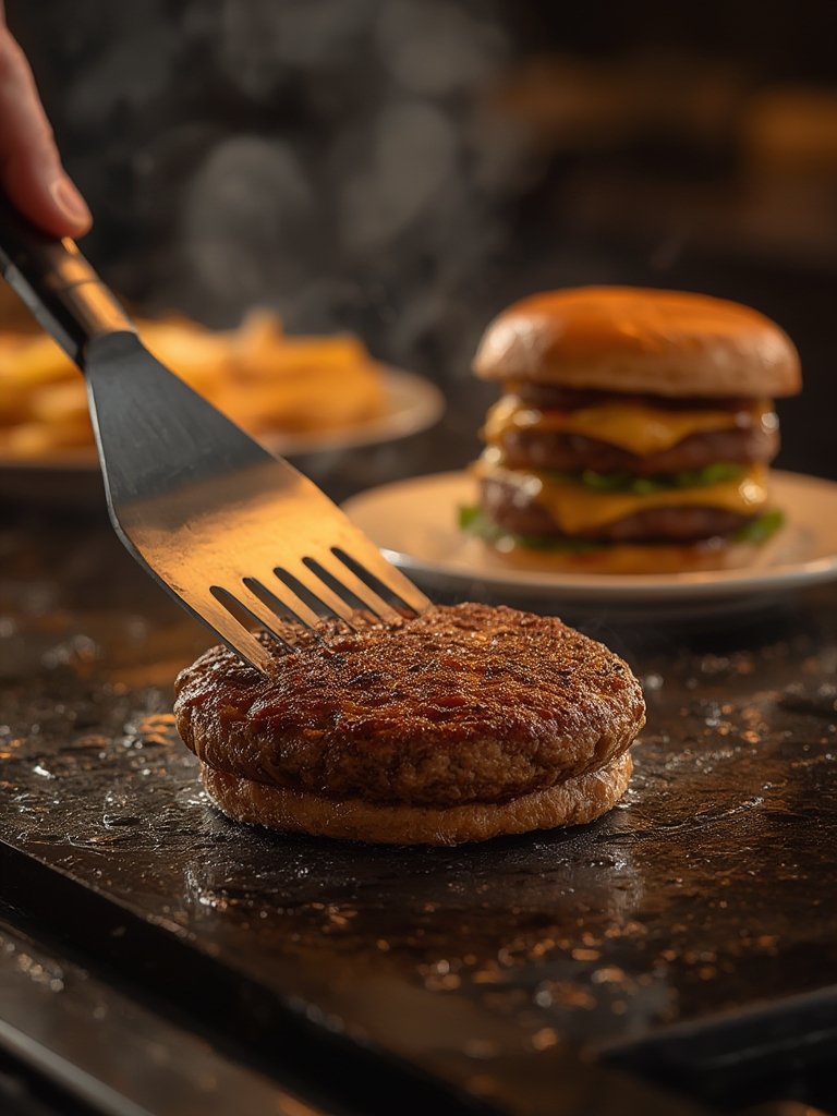 burger spatula in action