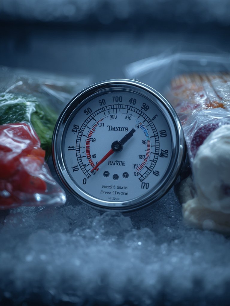 refrigerator thermometer in action