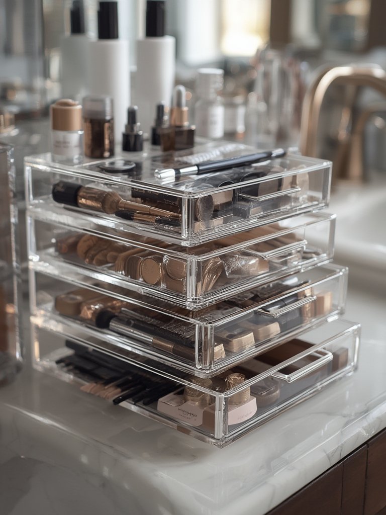 acrylic organizer in action