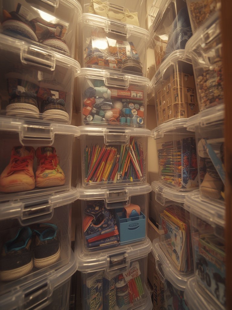 storage bins in action