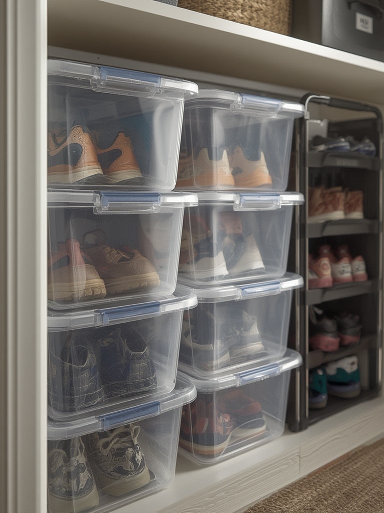 storage bins in action