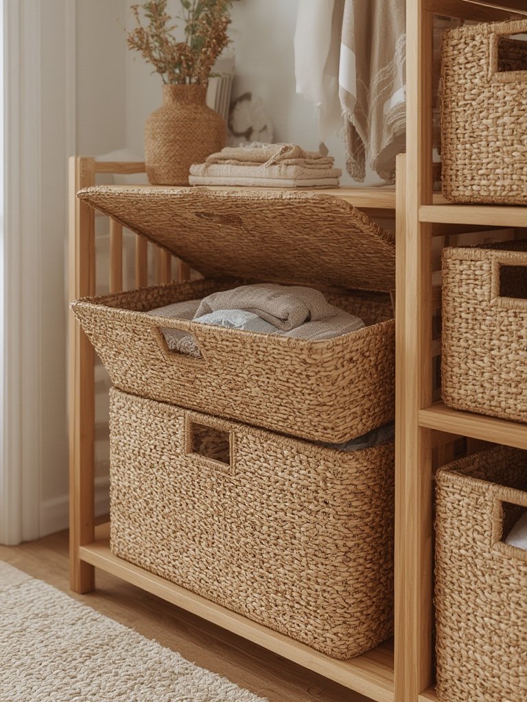 wicker baskets in action