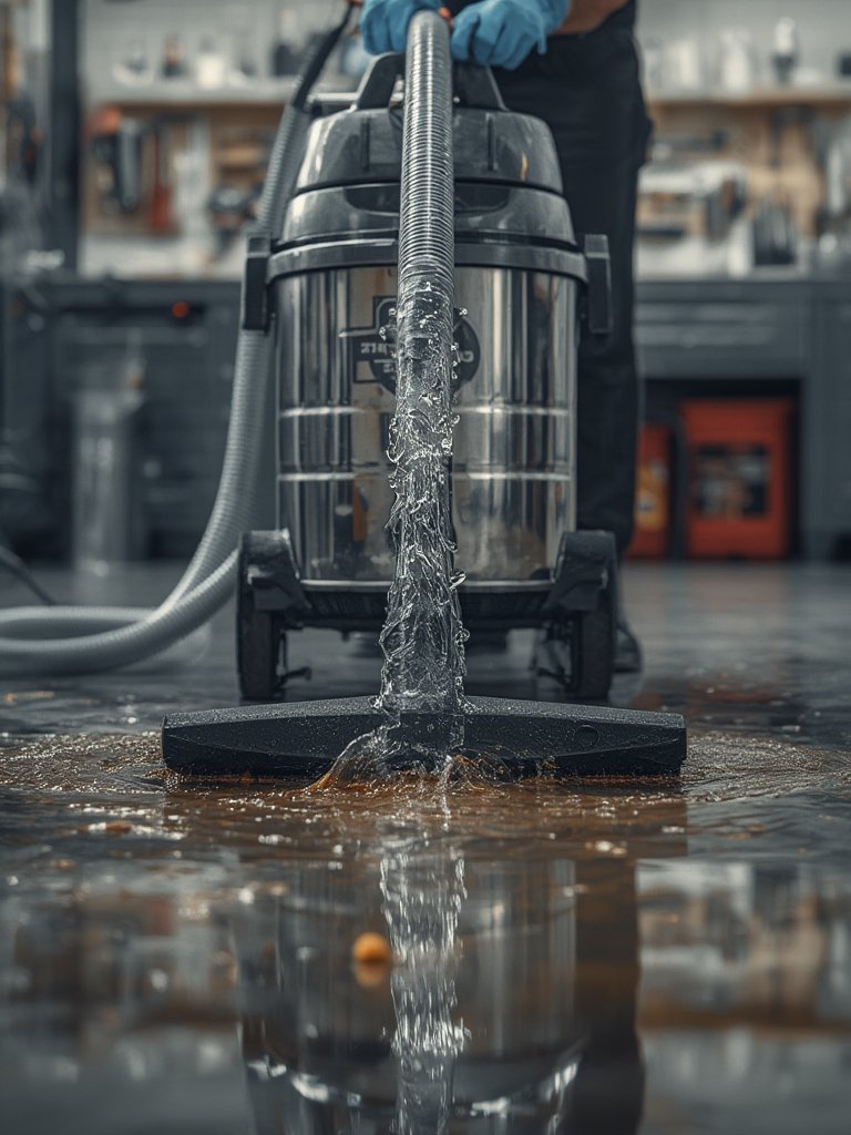 wet vacuum in action